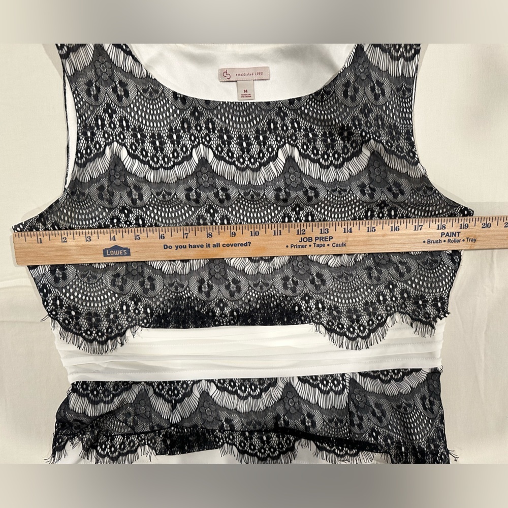 Dressbarn black and ivory lace dress size 14 - Picture 3 of 6